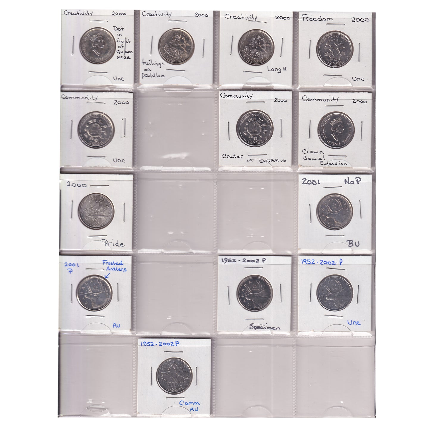 Estate Lot of 190x 1969-2025 Canada 25-cents in White Binder