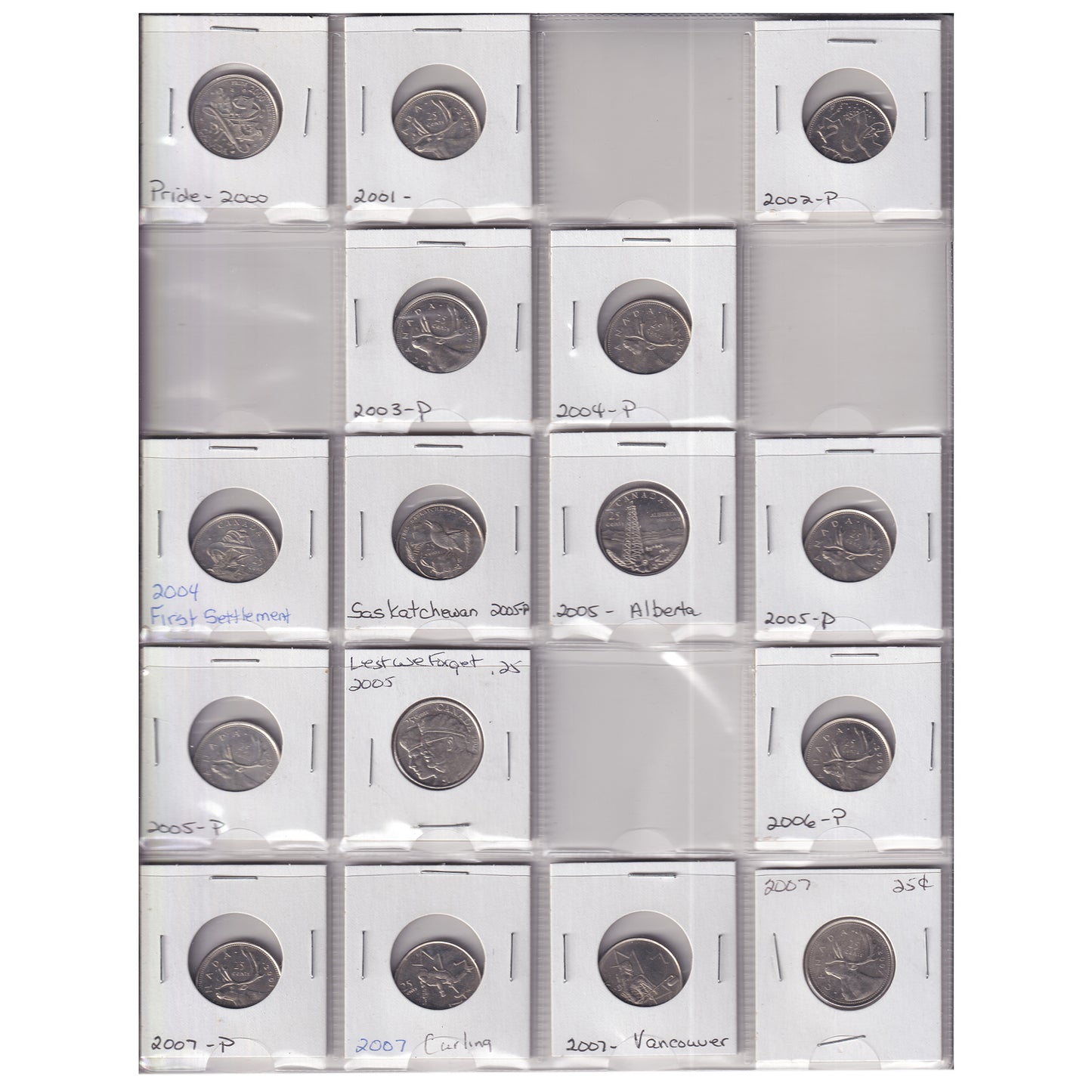 Estate Lot of 190x 1969-2025 Canada 25-cents in White Binder