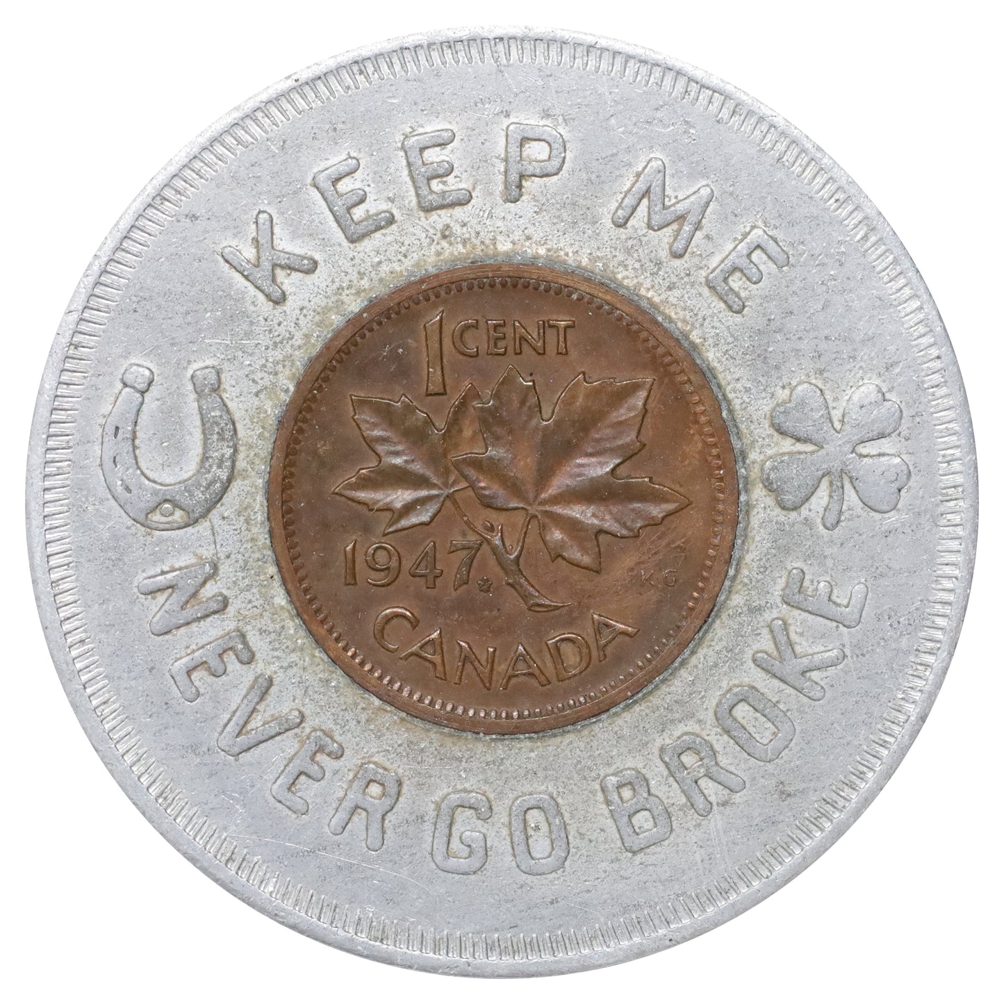 1947 Canada Encased Lucky Penny "Keep Me and Never Go Broke!" Eaton's Department Store