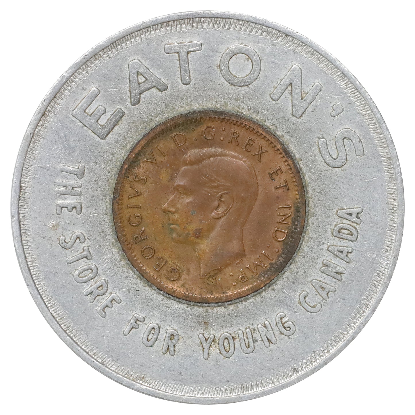 1947 Canada Encased Lucky Penny "Keep Me and Never Go Broke!" Eaton's Department Store