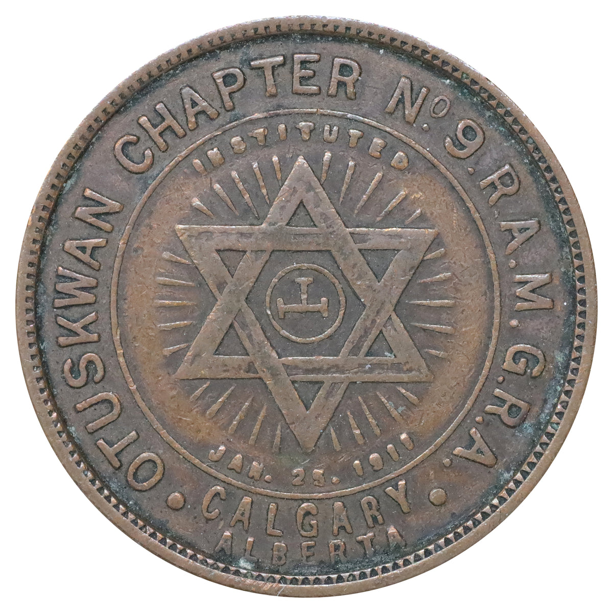 Calgary, AB, Otuskwan Chapter No. 9 Masonic Penny Token