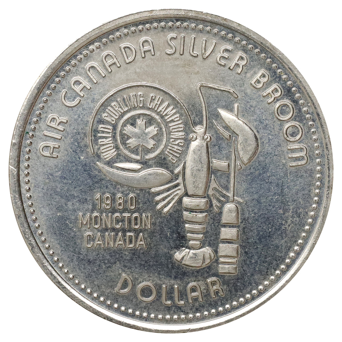 1980 Moncton, NB, Air Canada Silver Broom Curling Championship Dollar Token