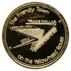 1986 Vermilion, AB, Western Canadian Master Ski Championships Gold Plated Trade Dollar