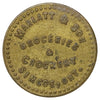 Antique Simcoe, ON, Marlatt & Son Groceries & Crockery 1-cent Merchant Token