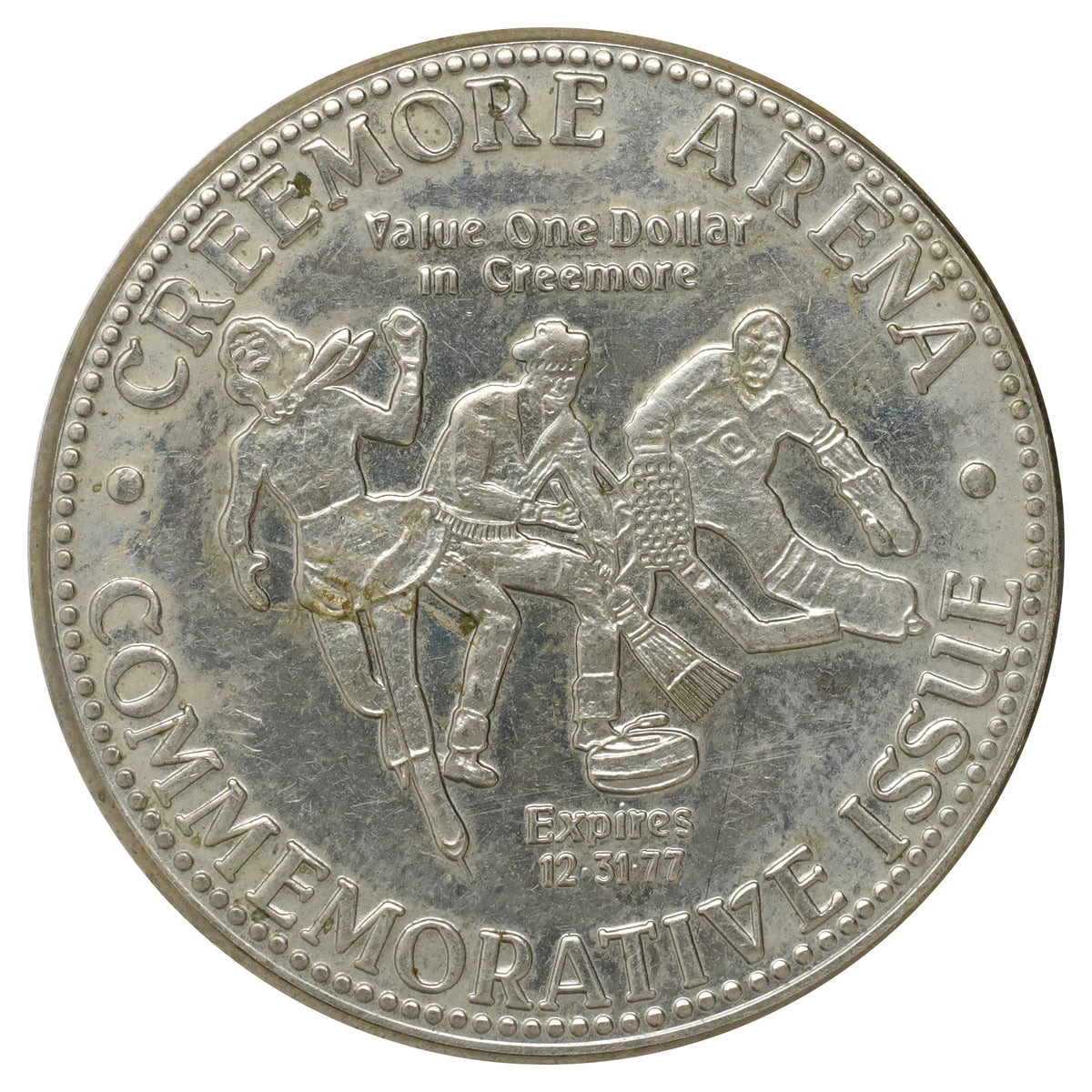 1977 Creemore, ON, Commemorative Dollar Trade Token