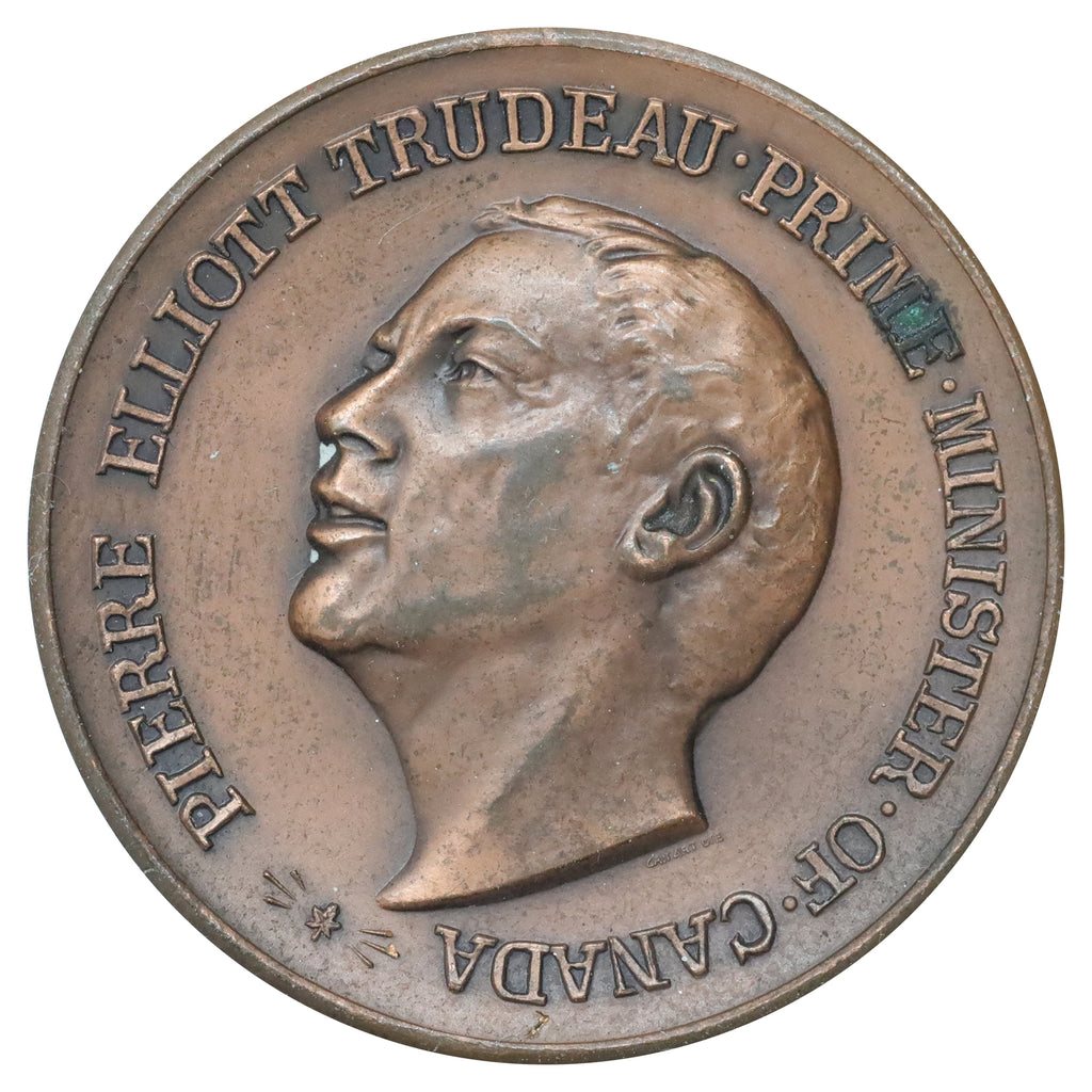 Vintage Canada Prime Minister Pierre Elliott Trudeau Copper Medallion