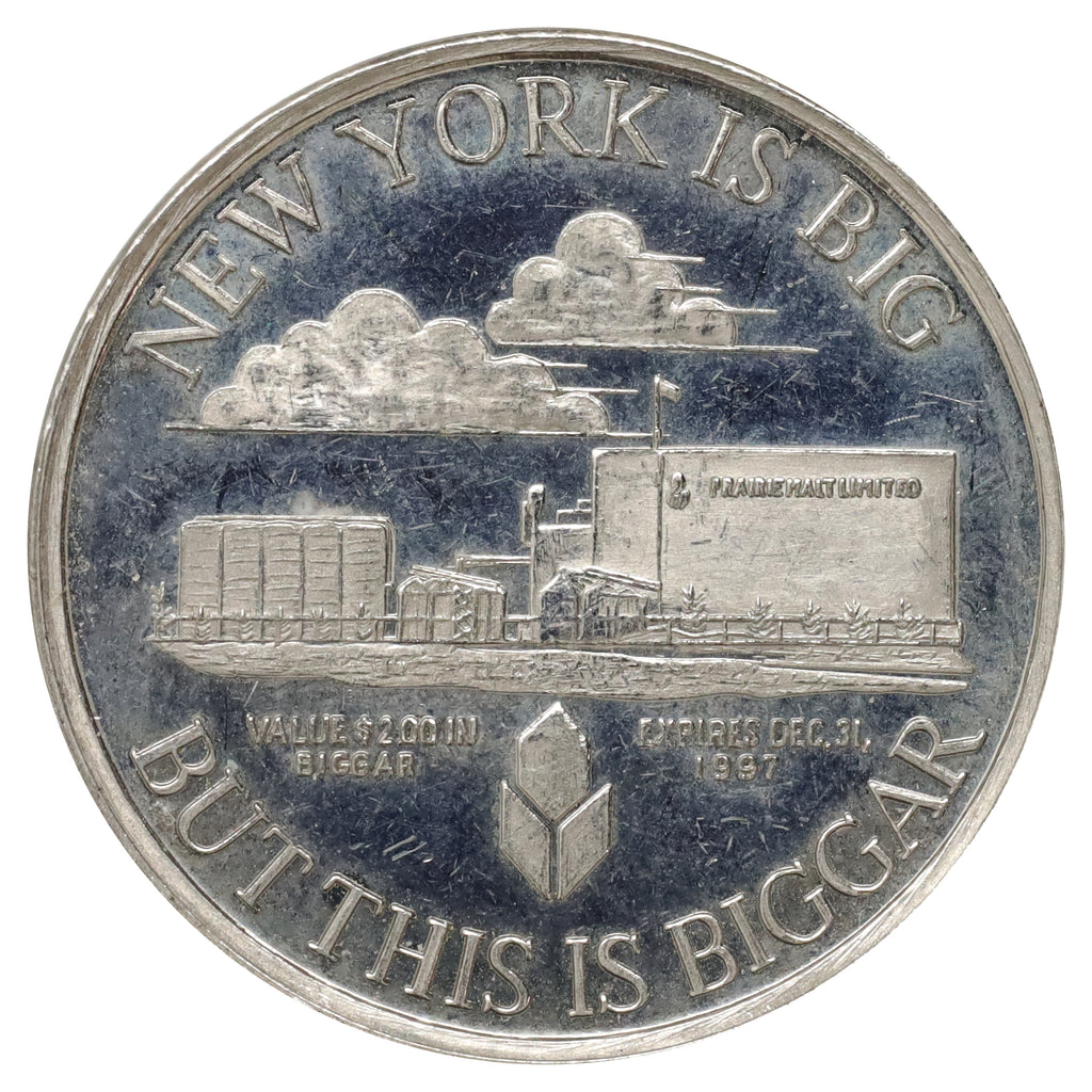 1997 Biggar, SK, "New York Is Big, But This Is Biggar!" World Record Buck $2 Trade Token