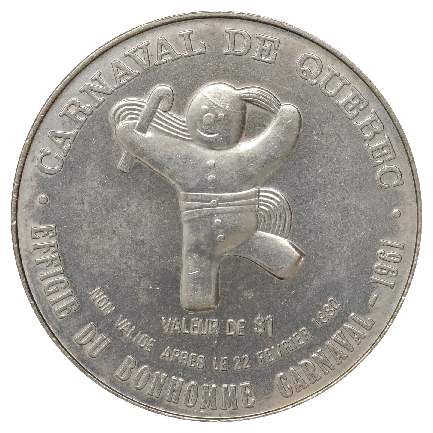 1980 Canada Carnaval de Quebec Porte St-Jean Bonhomme Souvenir Token