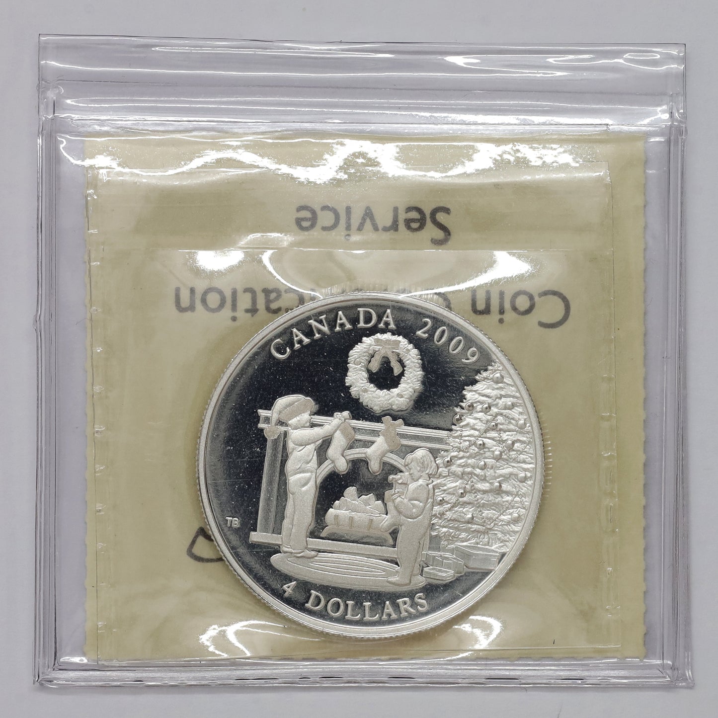 2009 Canada $4 Hanging the Stockings .9999 Fine Silver Coin ICCS Cert. PF67 UHC (No Tax)