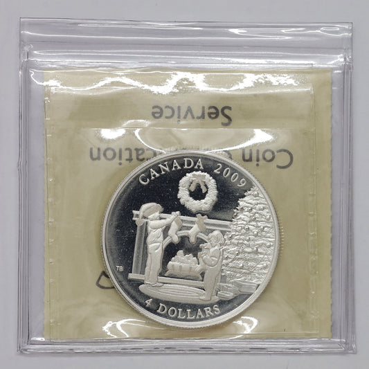 2009 Canada $4 Hanging the Stockings .9999 Fine Silver Coin ICCS Cert. PF67 UHC (No Tax)