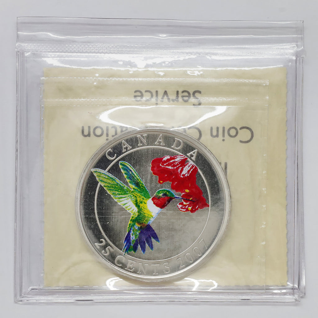 2007 25-cent Birds of Canada: Ruby-Throated Hummingbird ICCS Certified SP66