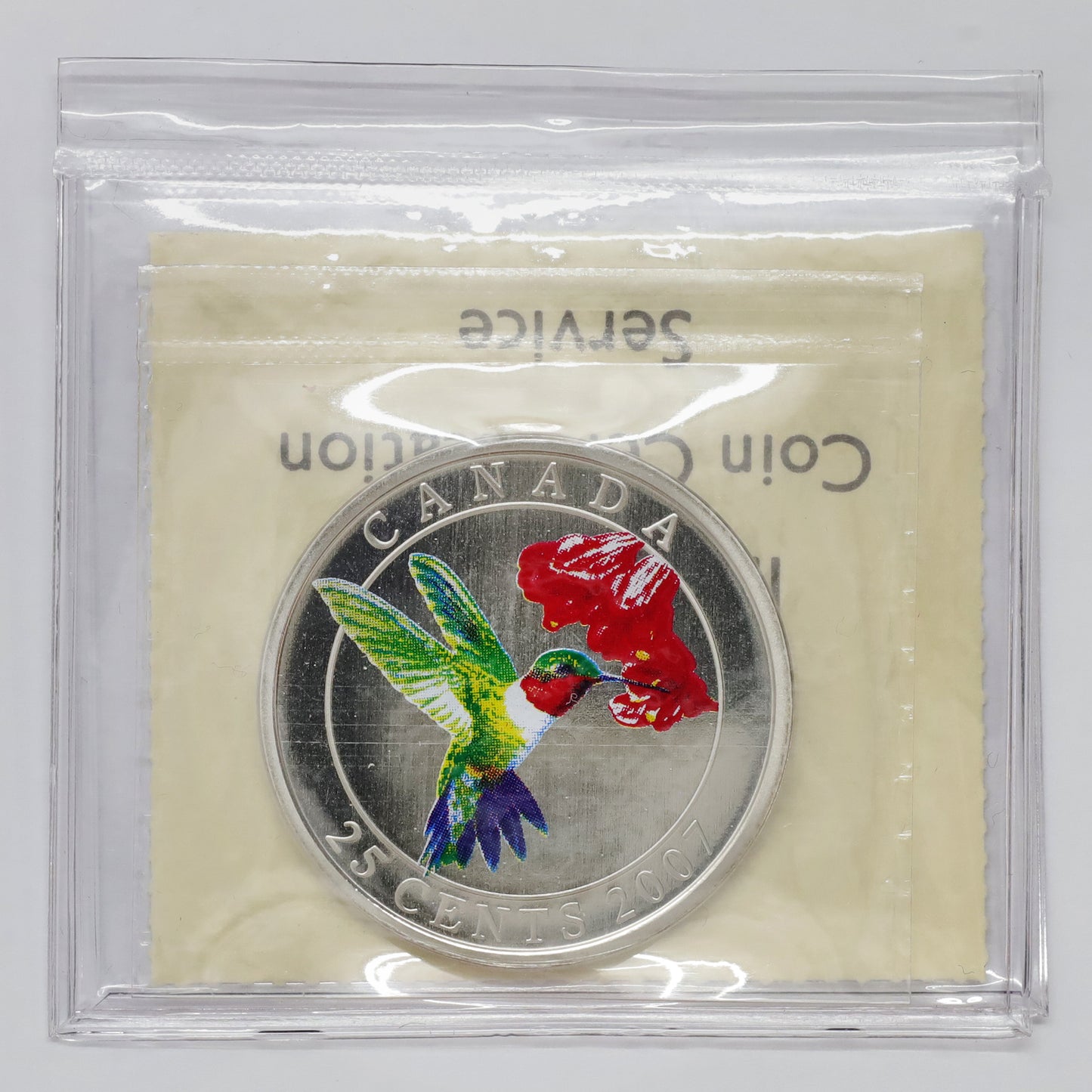 2007 25-cent Birds of Canada: Ruby-Throated Hummingbird ICCS Certified SP66