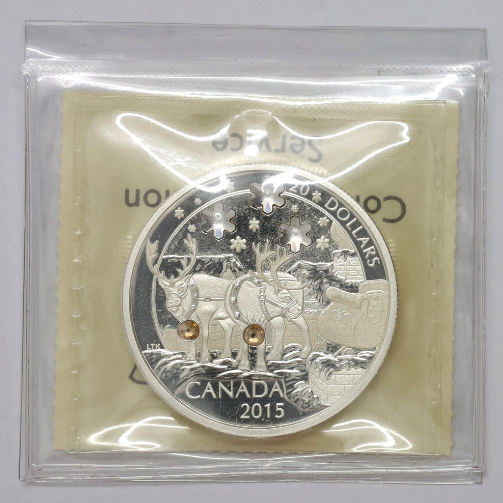 2015 Canada $20 Holiday Reindeer .9999 Fine Silver Coin ICCS Certified PF67 UHC (No Tax)