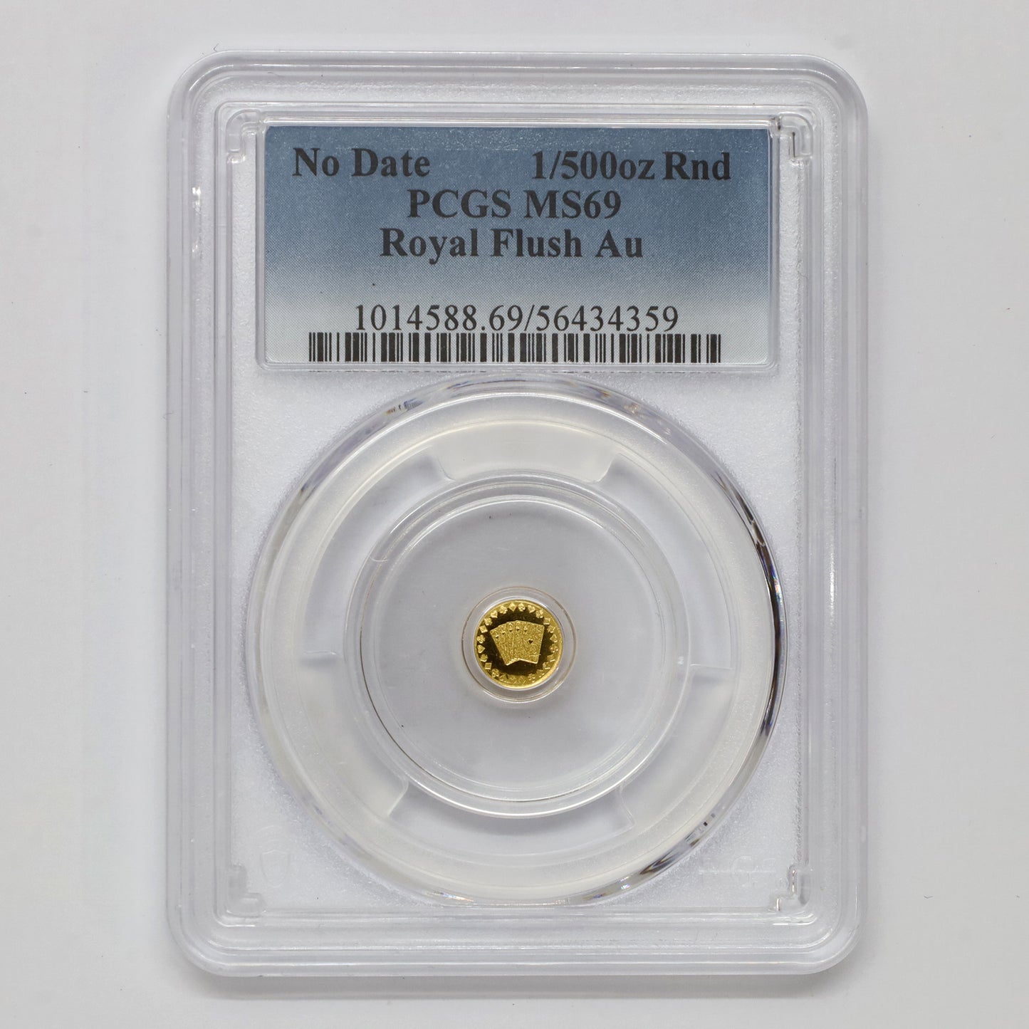 Novelty 1/500 oz. Royal Flush .9999 Gold Round PCGS Certified MS69 (No Tax)