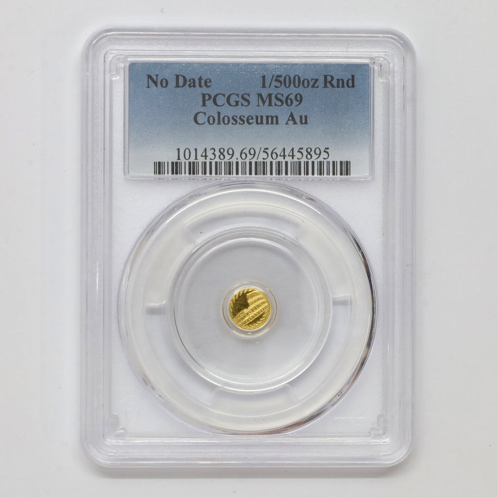 Novelty 1/500 oz. Colosseum .9999 Gold Round PCGS Certified MS69 (No Tax)