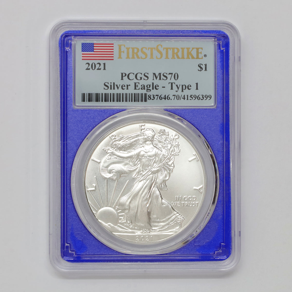 2021 (Type 1) USA $1 Eagle PCGS Certified MS70 First Strike (No Tax)