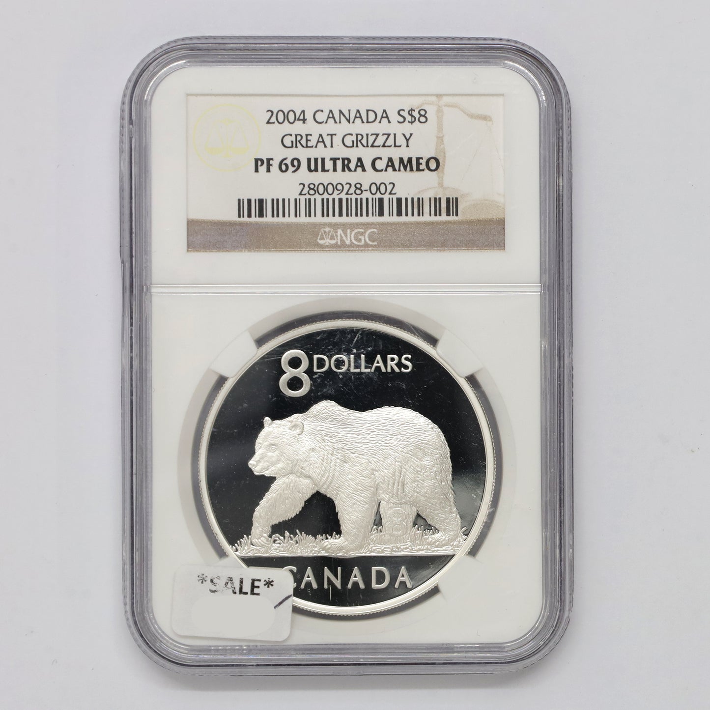 2004 Canada $8 The Great Grizzly Bear Coin NGC Certified PF69 UHC (No Tax)