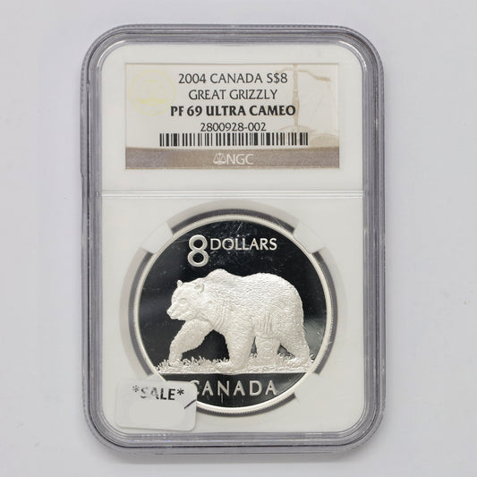 2004 Canada $8 The Great Grizzly Bear Coin NGC Certified PF69 UHC (No Tax)