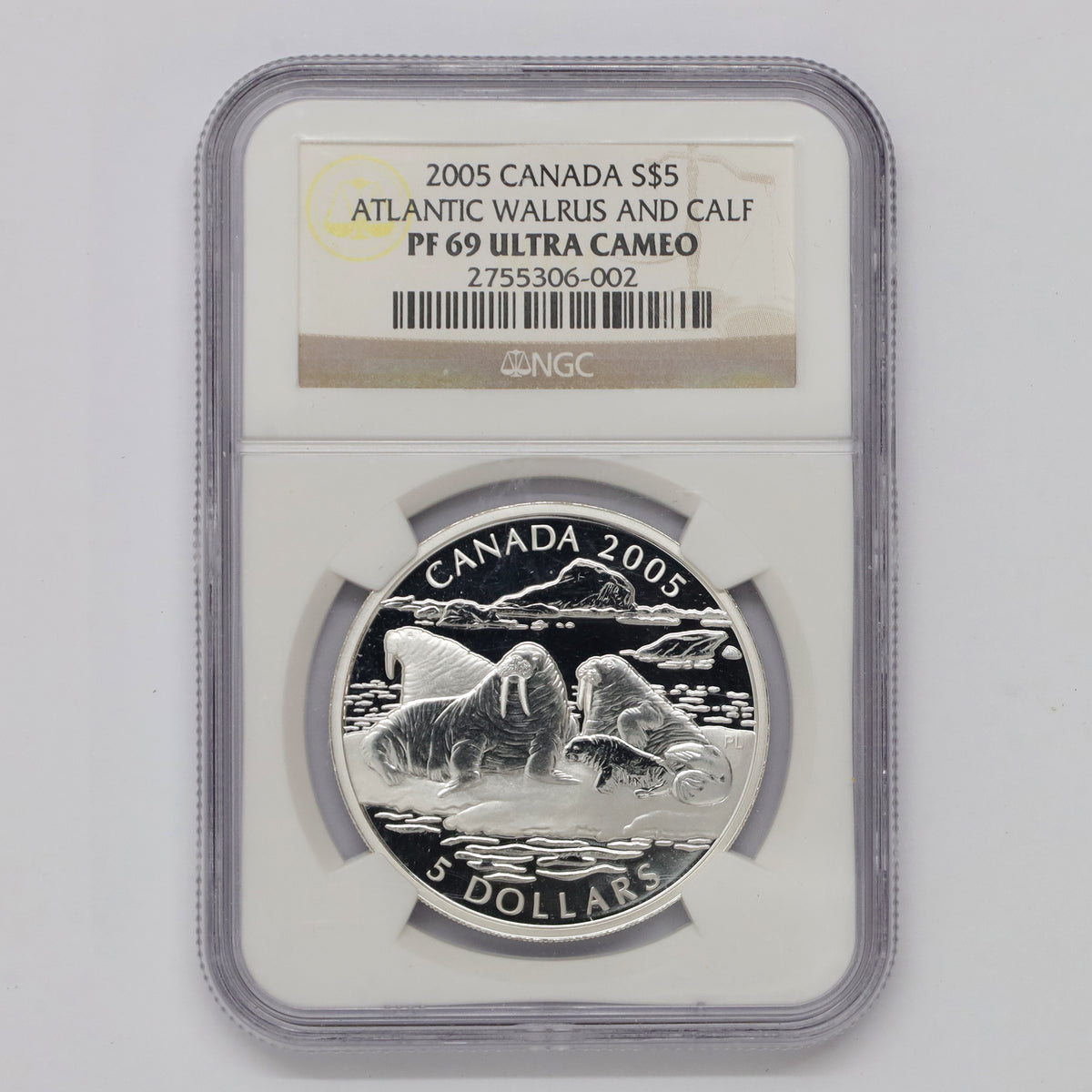 2005 Canada $5 Walrus & Calf Coin NGC Certified PF69 UHC (No Tax)