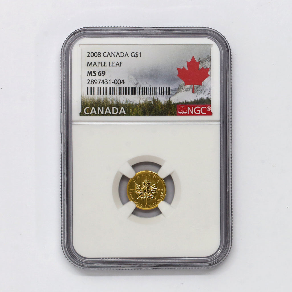 2008 Canada $1 1/20oz. .9999 Gold Maple Leaf NGC Certified MS69 (No Tax)