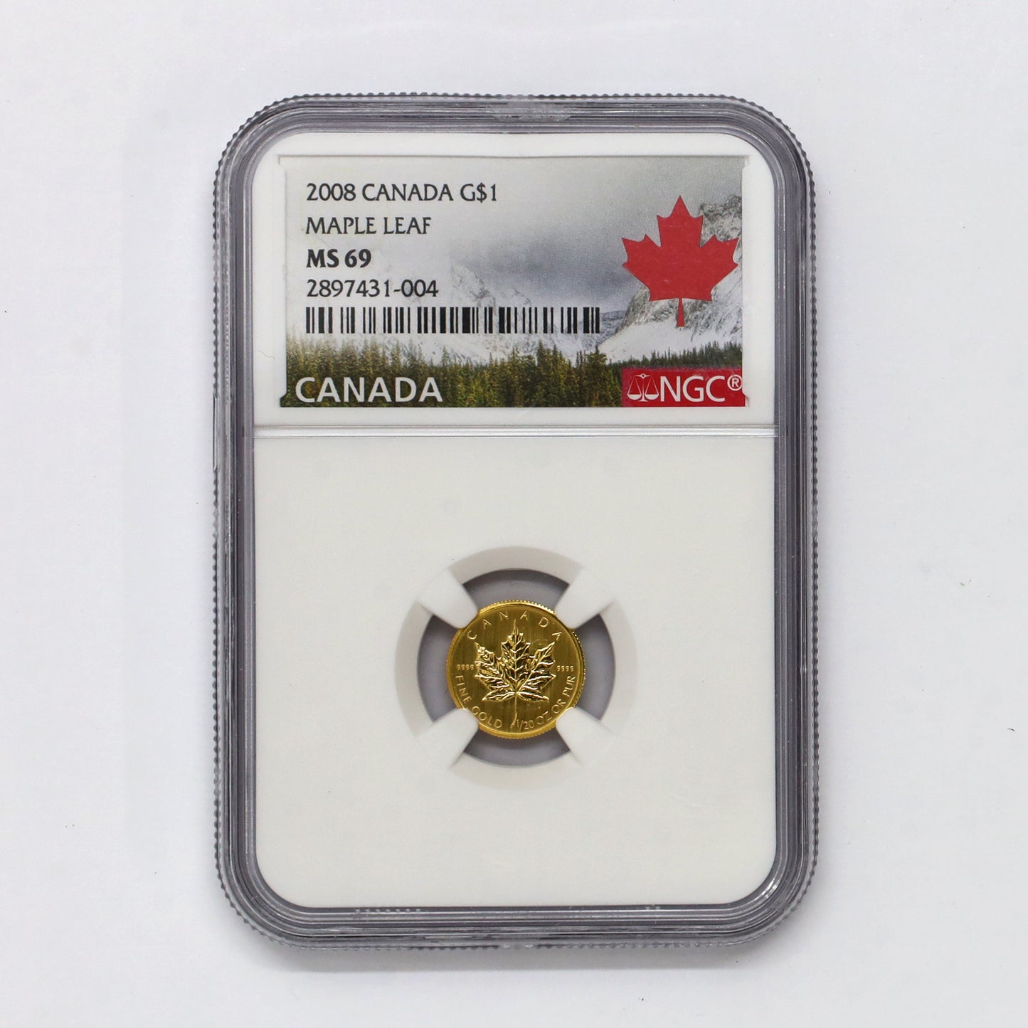 2008 Canada $1 1/20oz. .9999 Gold Maple Leaf NGC Certified MS69 (No Tax)