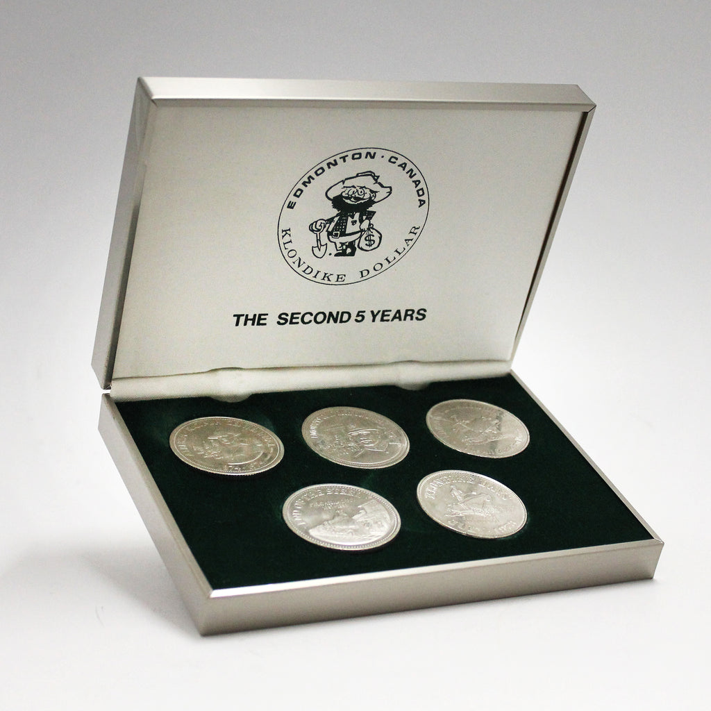 1973-1977 Edmonton, AB, Klondike Dollars "The Second 5 Years Collection" in Case (wear)