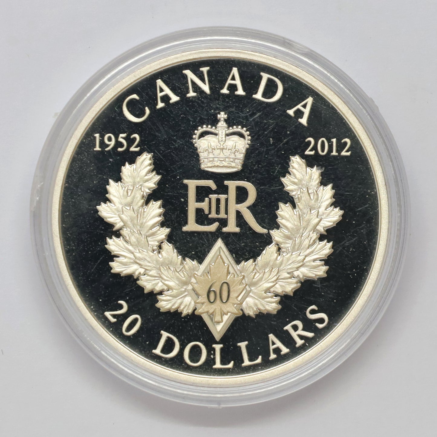 2012 Canada $20 Diamond Jubilee Royal Cypher Fine Silver (No Tax) scr. cap