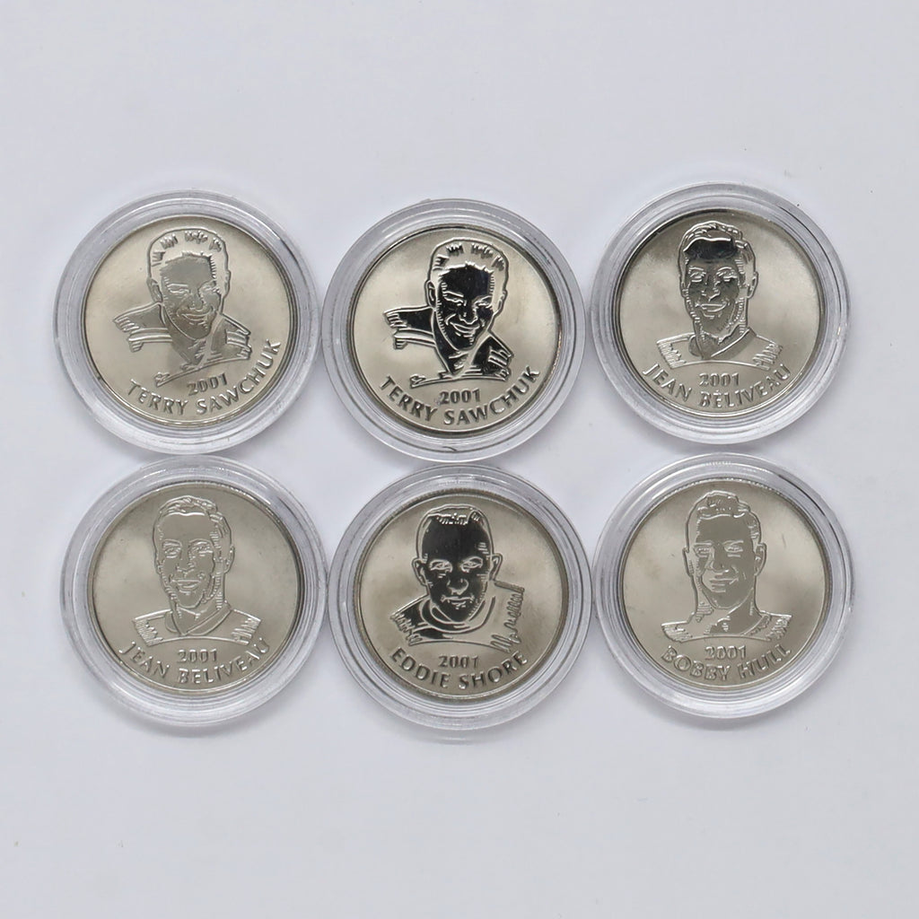 Lot of 6x 2001 Canada NHL All-Stars Stamp & Medallion Sets (issues)