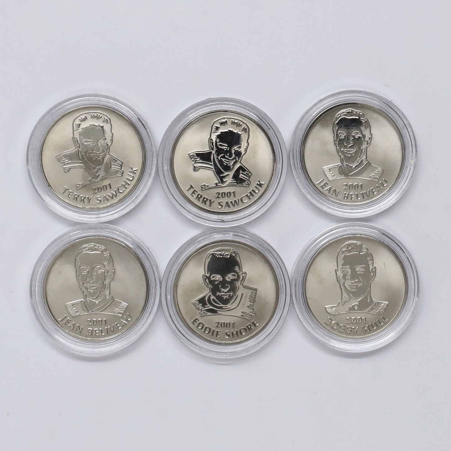 Lot of 6x 2001 Canada NHL All-Stars Stamp & Medallion Sets (issues)