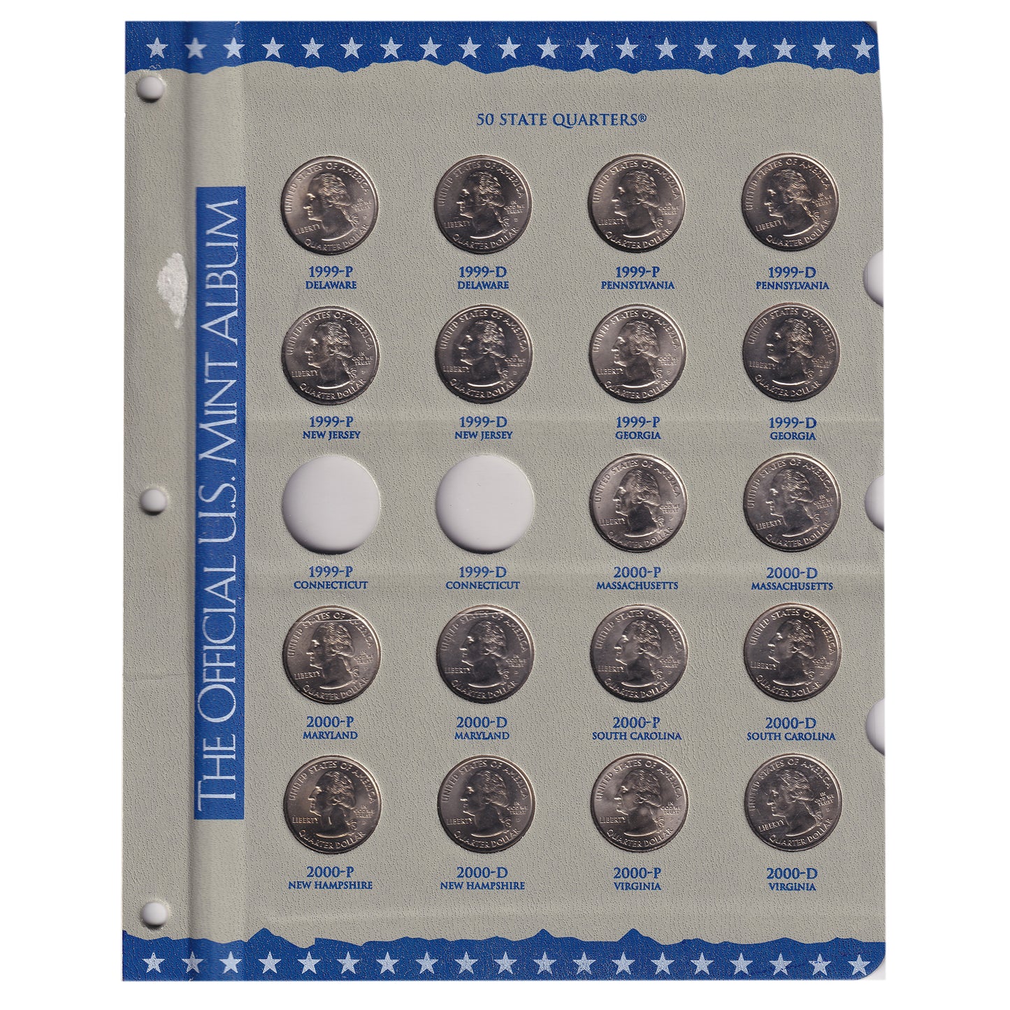 Estate Lot of 90x 1999-2008 USA 50 State Quarters in Official Album