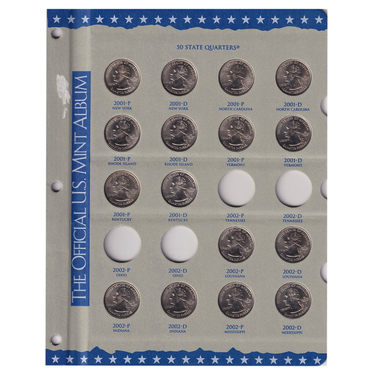 Estate Lot of 90x 1999-2008 USA 50 State Quarters in Official Album
