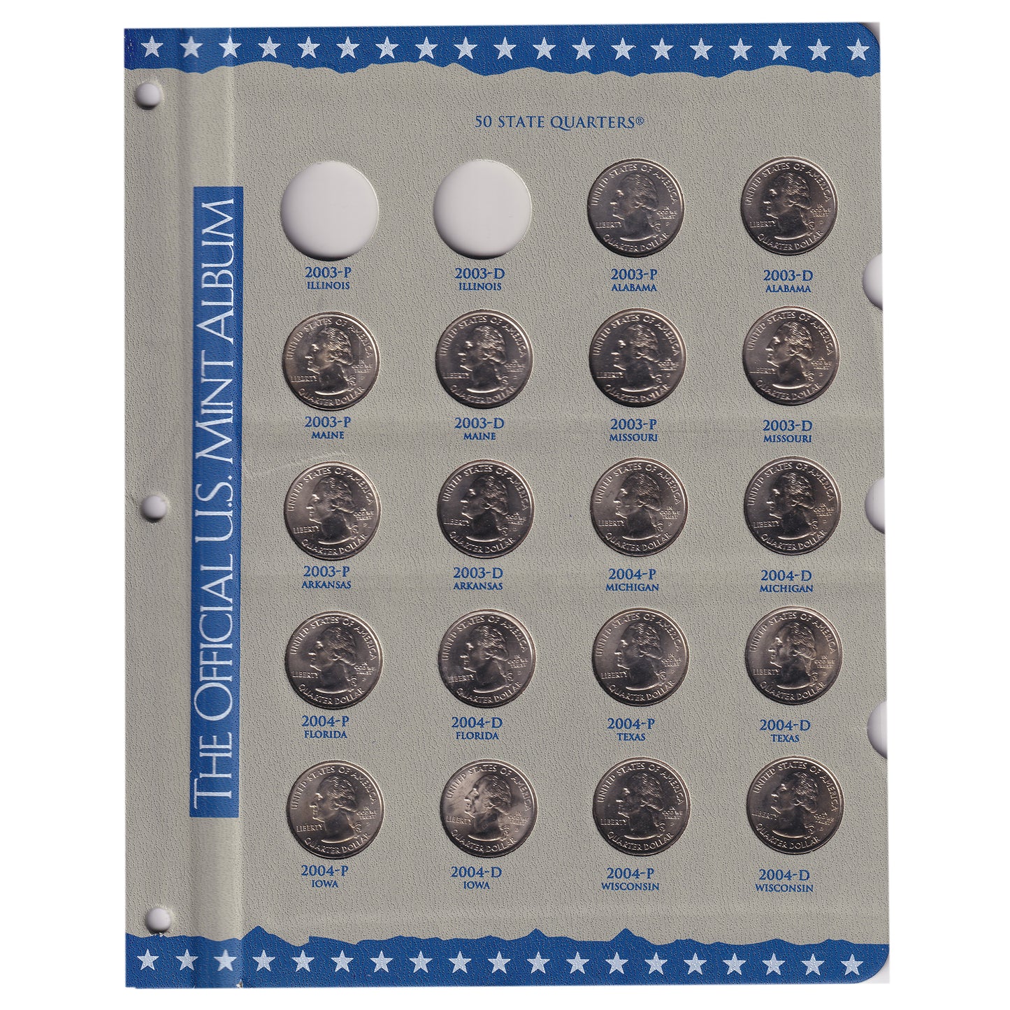 Estate Lot of 90x 1999-2008 USA 50 State Quarters in Official Album