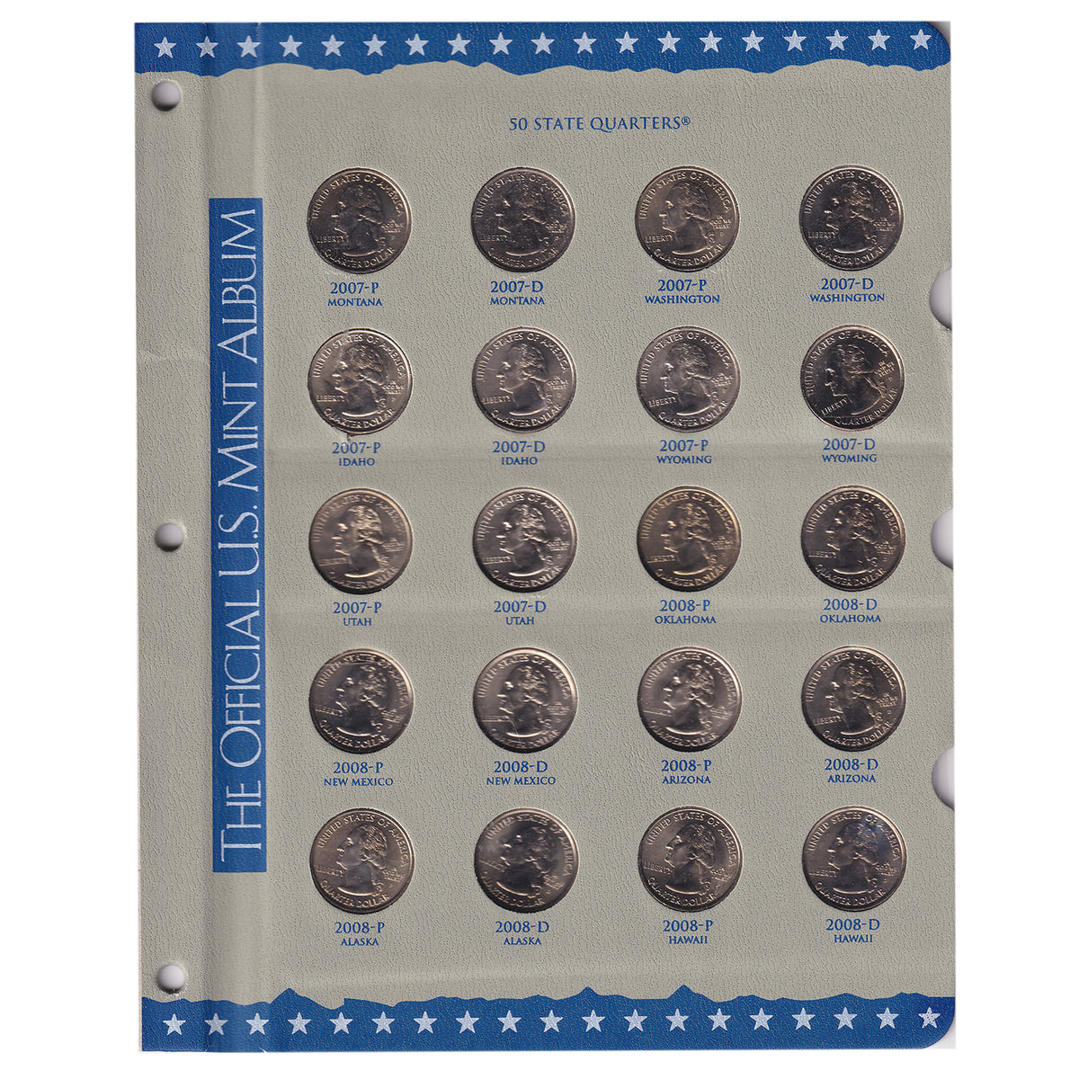 Estate Lot of 90x 1999-2008 USA 50 State Quarters in Official Album