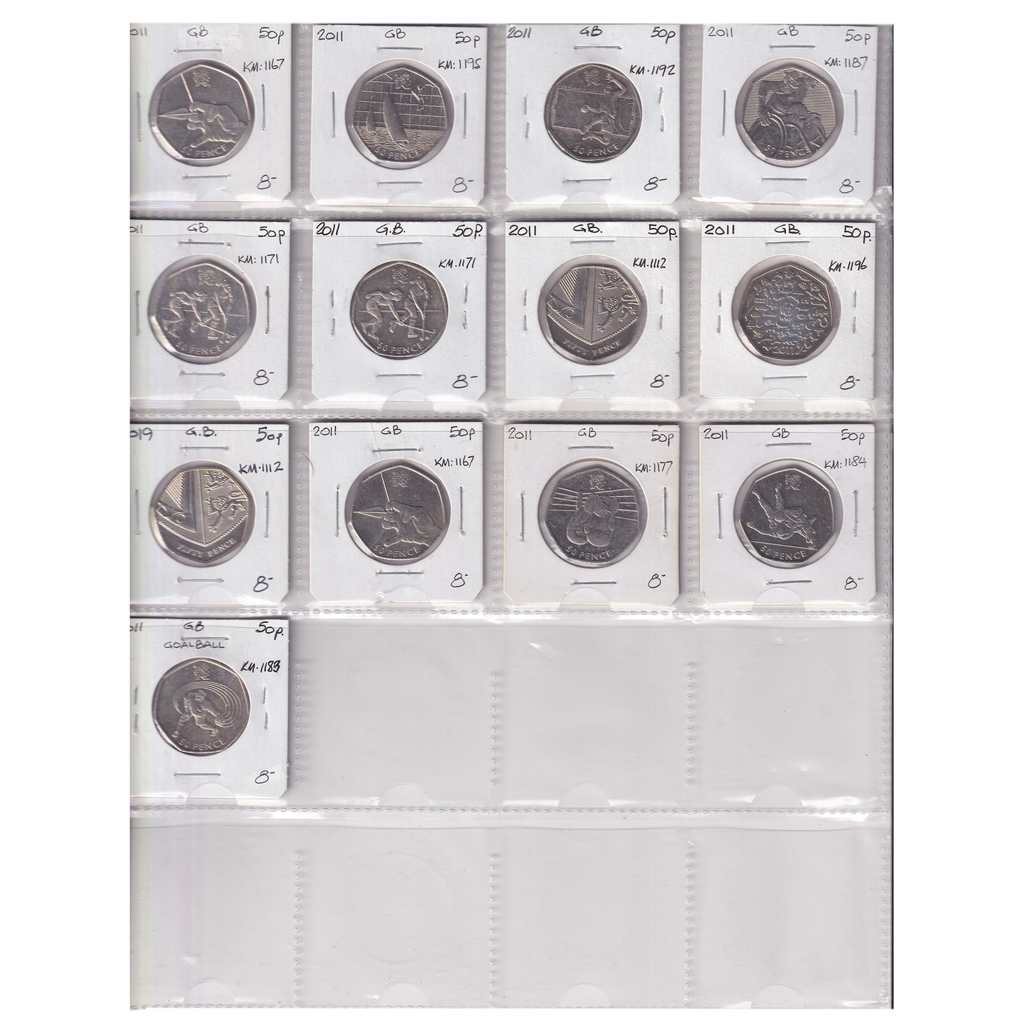 Group Lot of 29x Great Britain 2010-2019 Commemorative 50-pence Coins, 29pcs