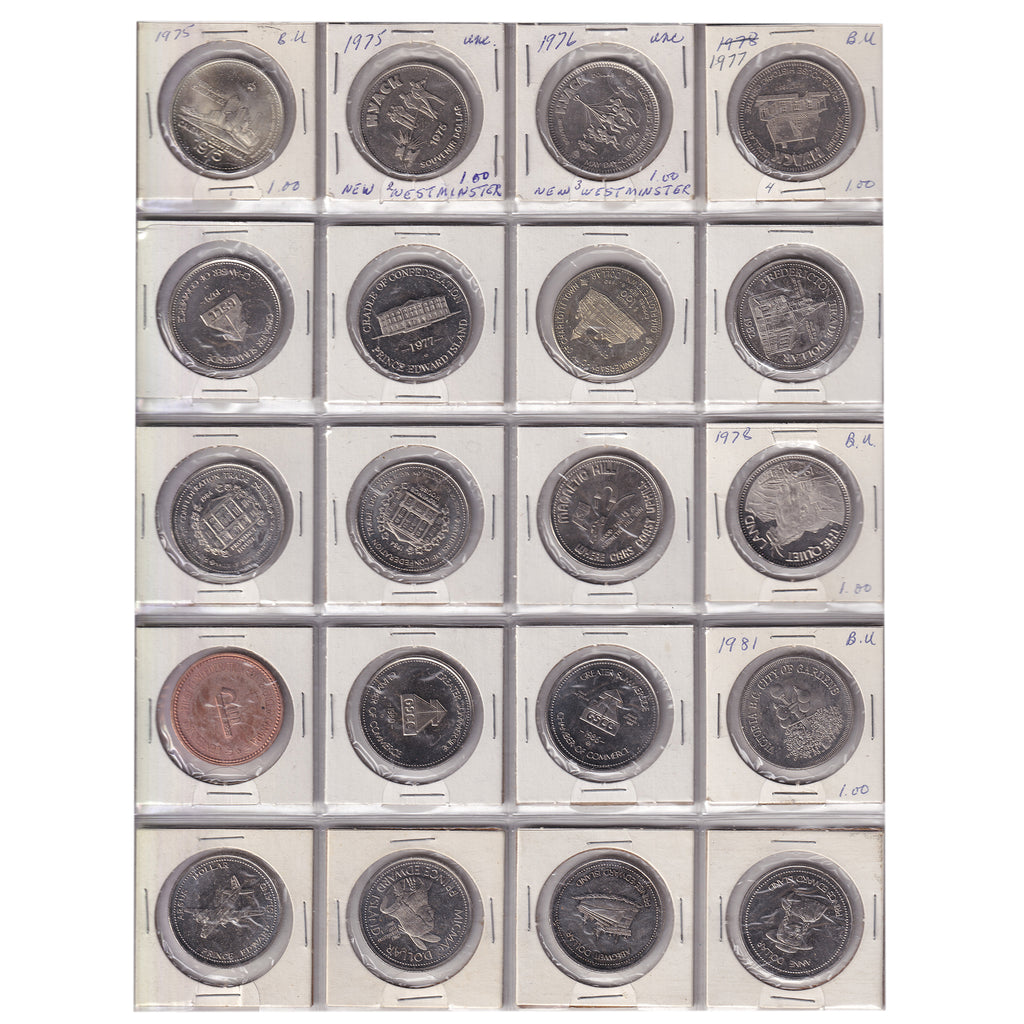Group Lot of 60x Canada, USA & World Tokens, 60pcs