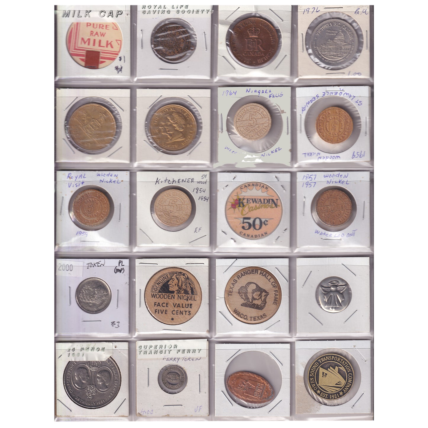 Group Lot of 60x Canada, USA & World Tokens, 60pcs
