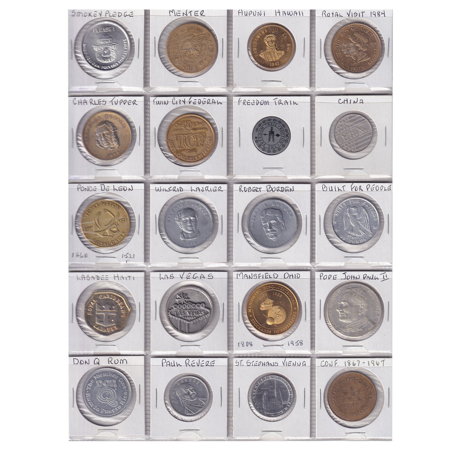 Group Lot of 60x Canada, USA & World Tokens, 60pcs