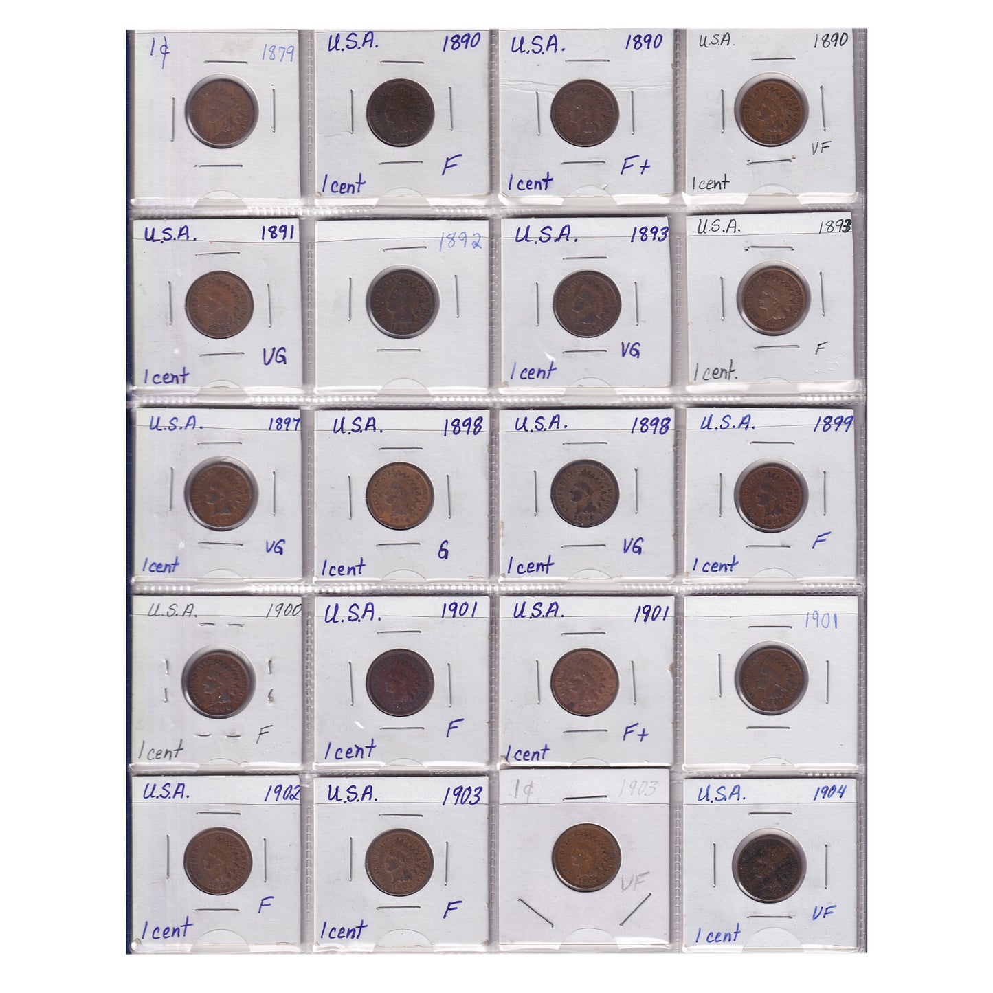 Group Lot of 84x 1879-1978 USA Cents, 84pcs