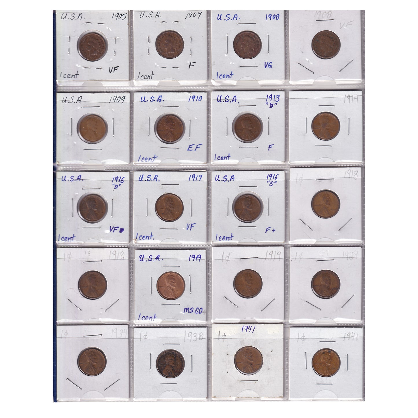 Group Lot of 84x 1879-1978 USA Cents, 84pcs