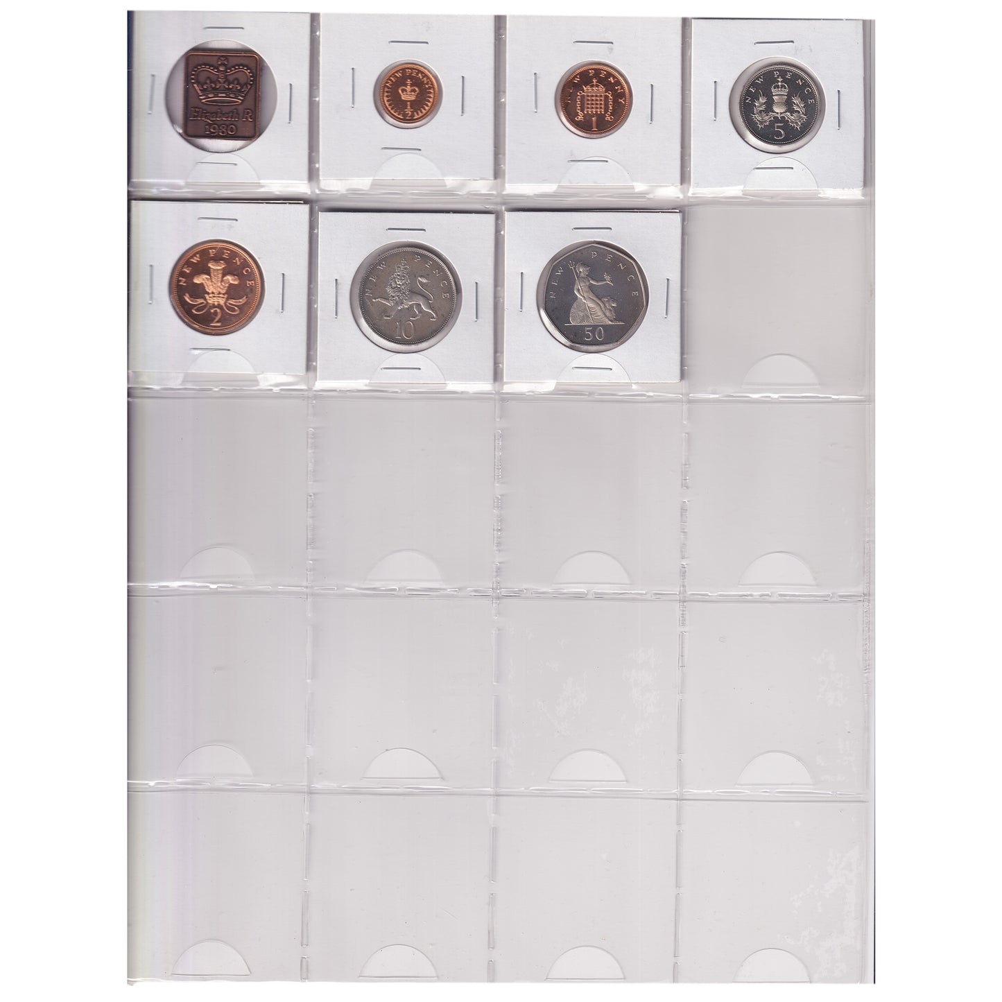 Estate Lot of 158x 1967-1992 Great Britain Coins Broken from UK Proof Sets in Red Binder