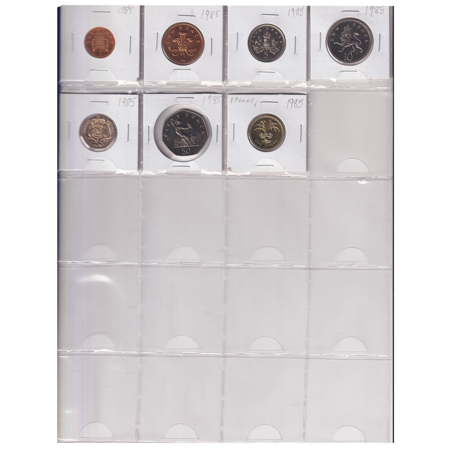 Estate Lot of 158x 1967-1992 Great Britain Coins Broken from UK Proof Sets in Red Binder