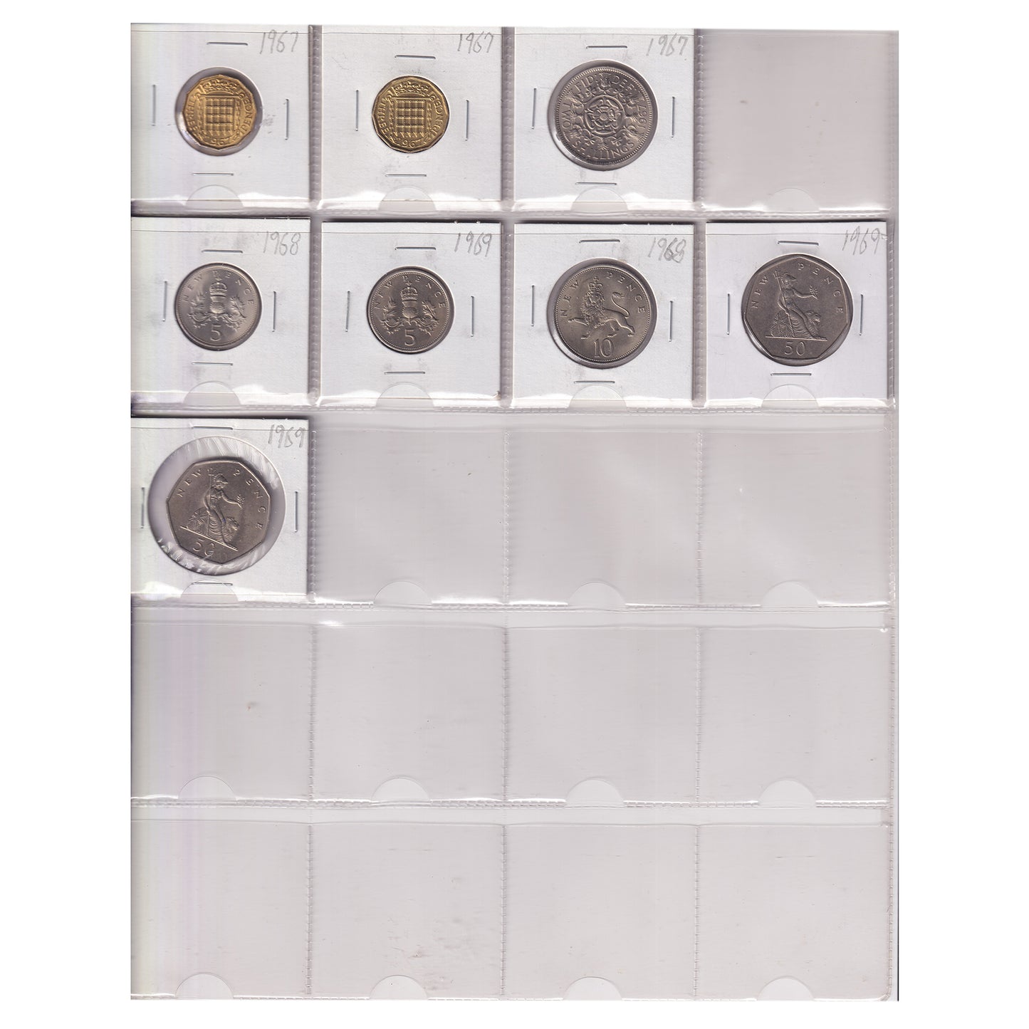 Estate Lot of 158x 1967-1992 Great Britain Coins Broken from UK Proof Sets in Red Binder
