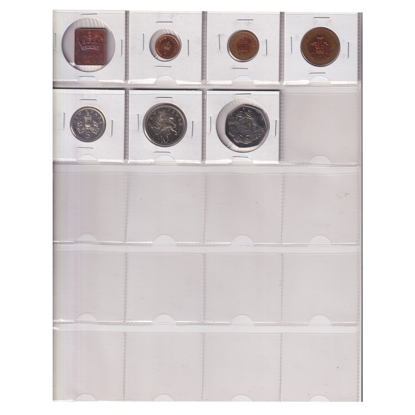 Estate Lot of 158x 1967-1992 Great Britain Coins Broken from UK Proof Sets in Red Binder