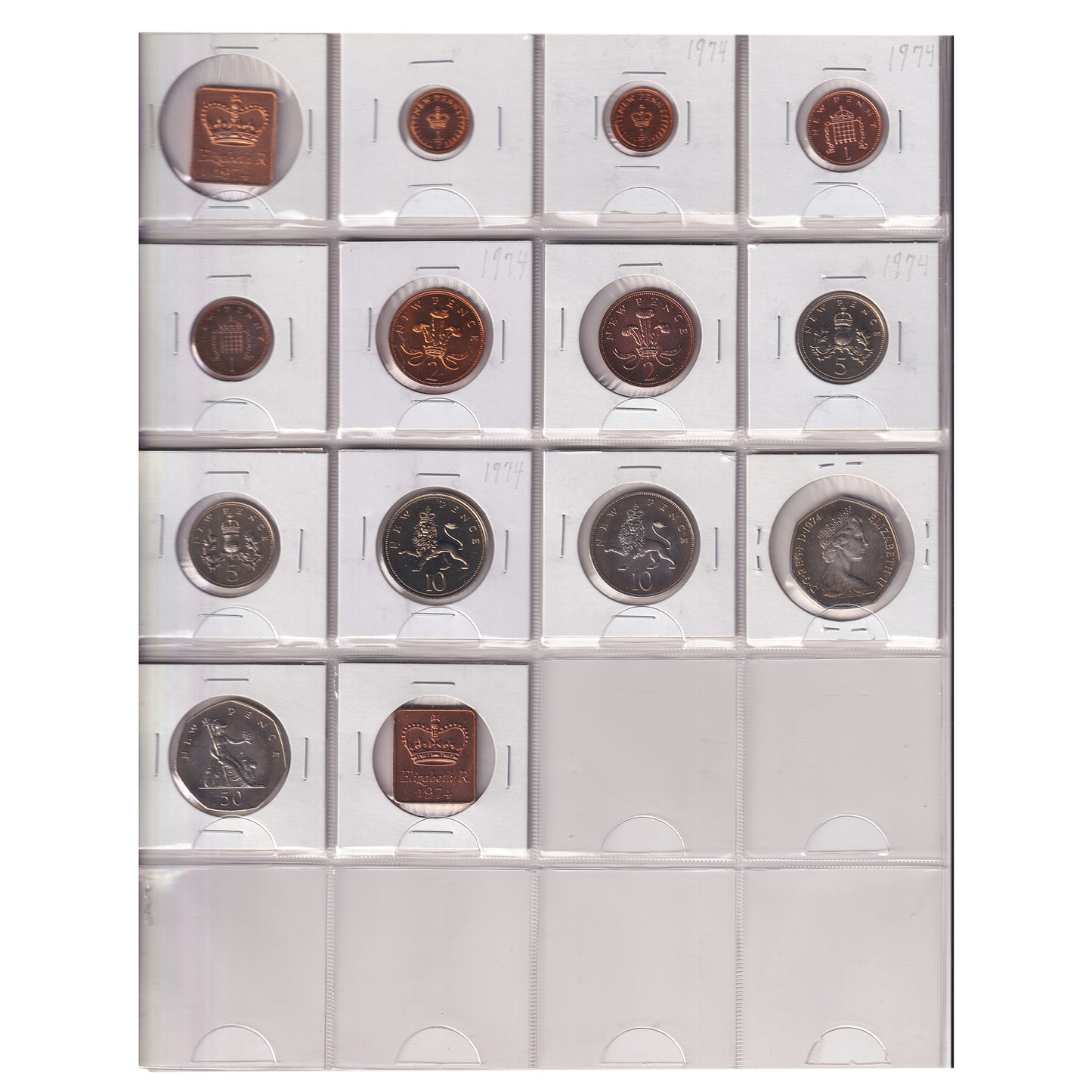 Estate Lot of 158x 1967-1992 Great Britain Coins Broken from UK Proof Sets in Red Binder
