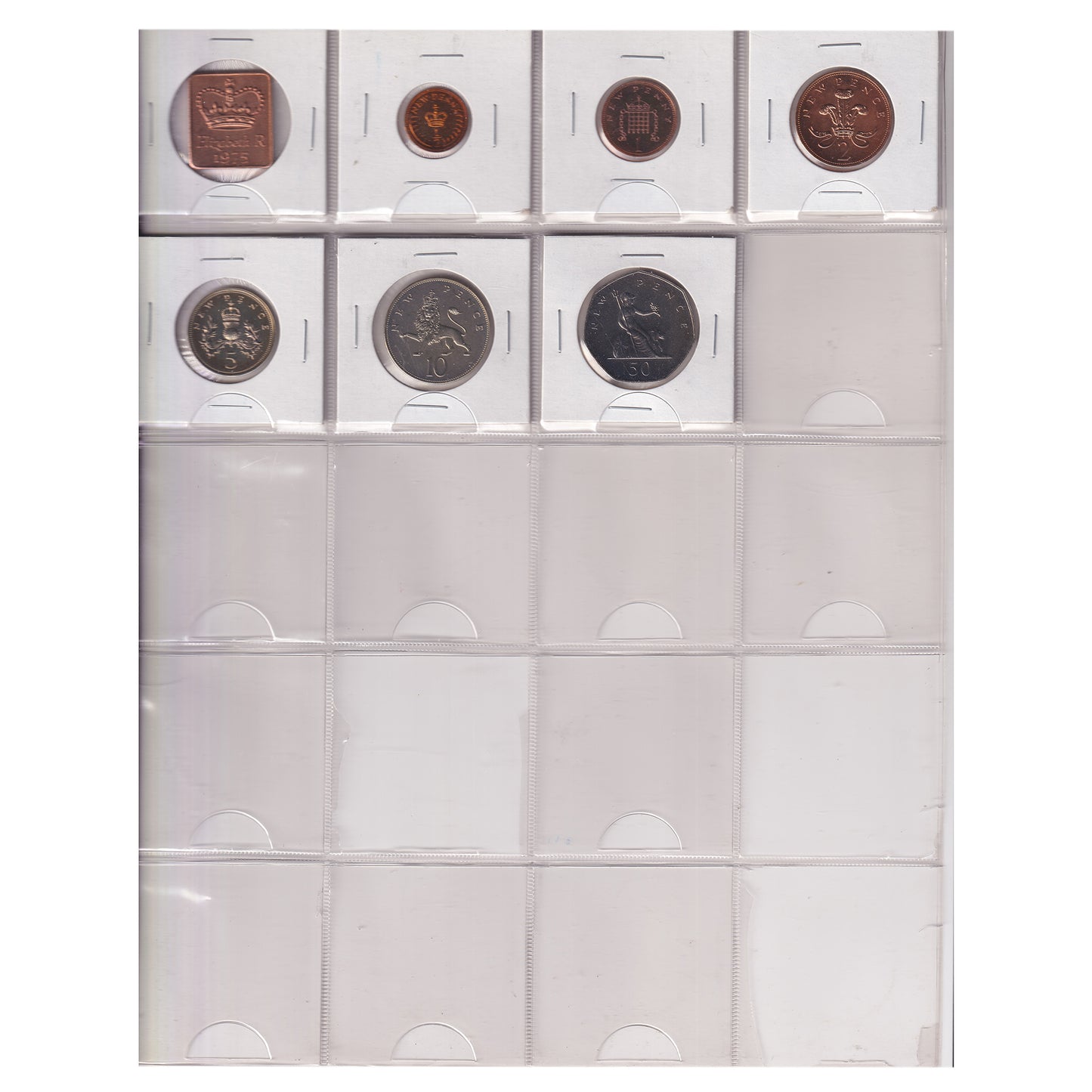 Estate Lot of 158x 1967-1992 Great Britain Coins Broken from UK Proof Sets in Red Binder