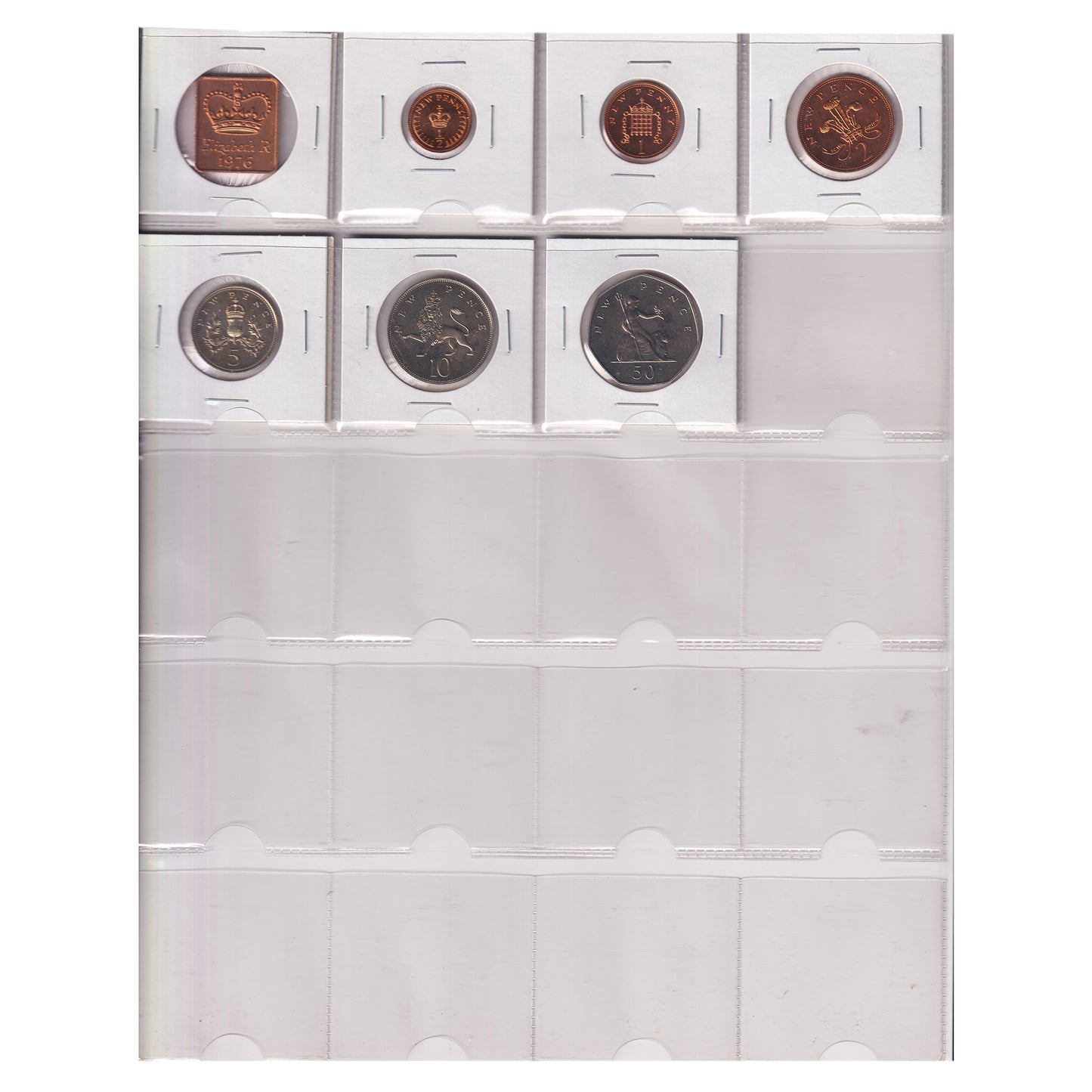 Estate Lot of 158x 1967-1992 Great Britain Coins Broken from UK Proof Sets in Red Binder