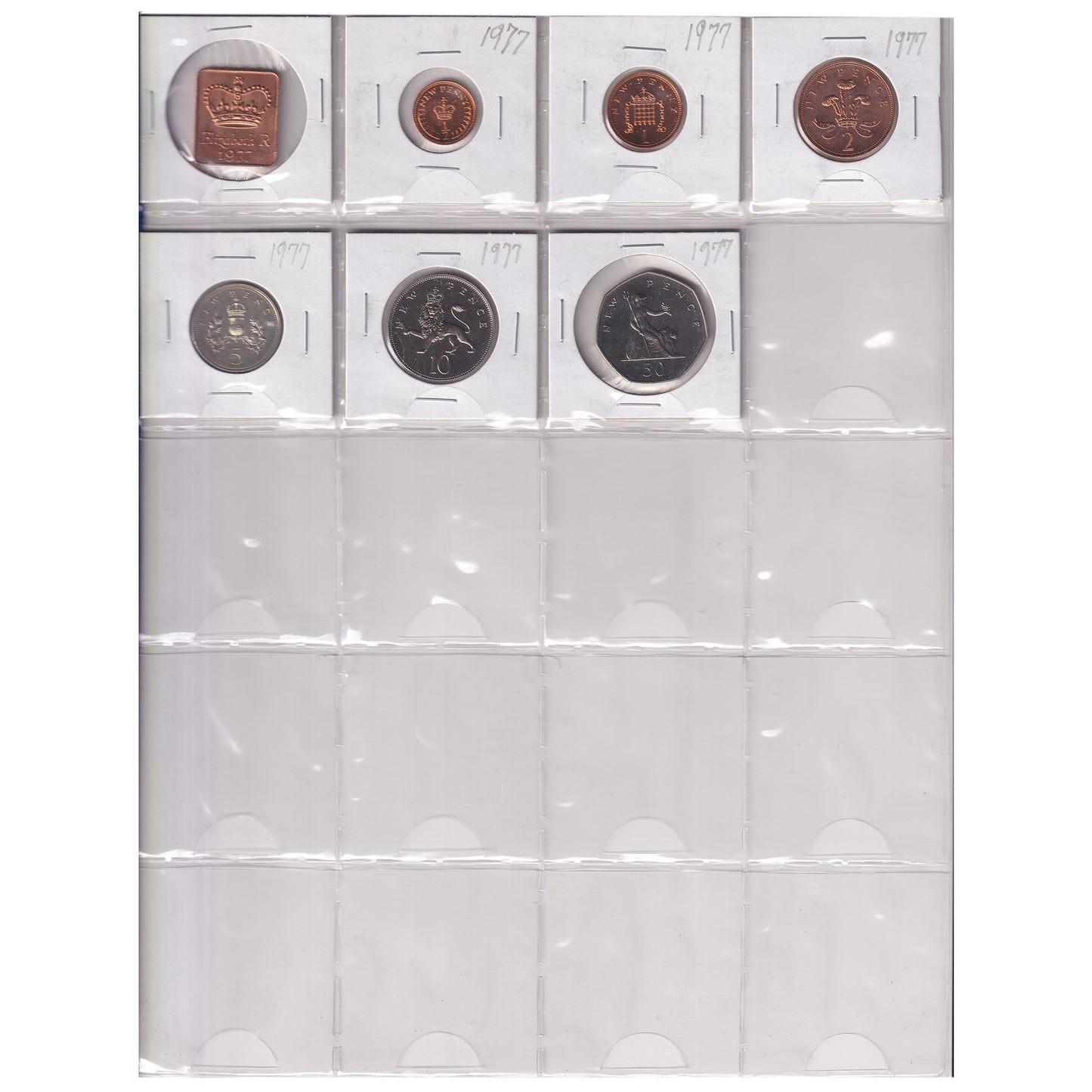 Estate Lot of 158x 1967-1992 Great Britain Coins Broken from UK Proof Sets in Red Binder