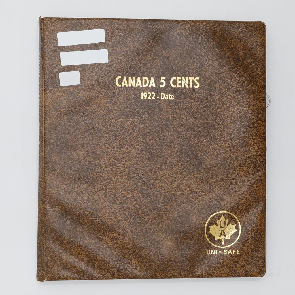 Estate Lot of 122x 1922-2019 Canada 5-cents in Brown Unimaster Album (includes RARE DATES!)