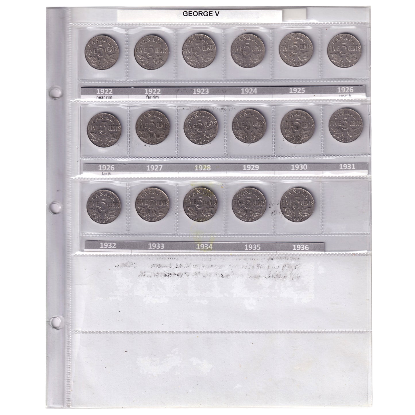 Estate Lot of 122x 1922-2019 Canada 5-cents in Brown Unimaster Album (includes RARE DATES!)