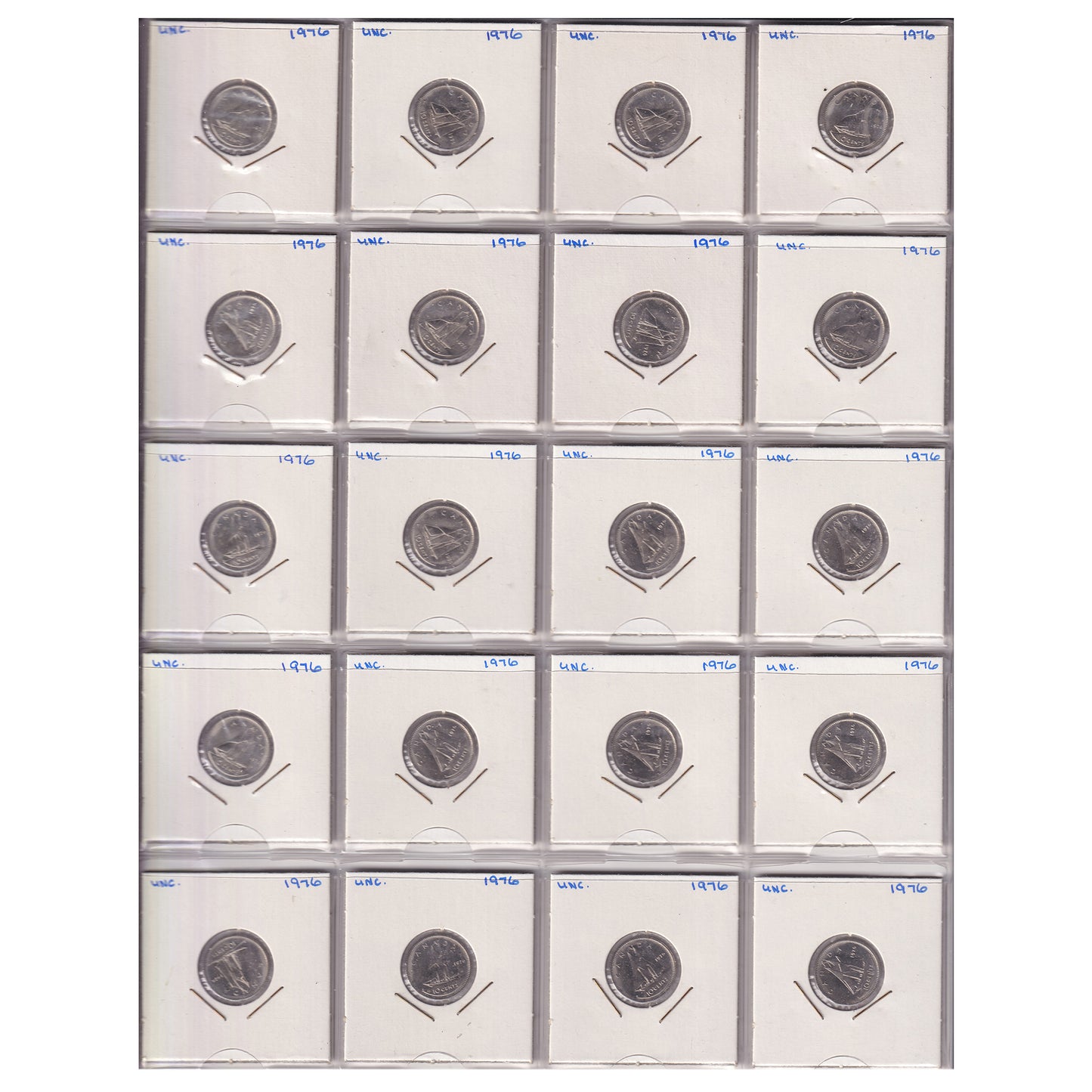 Estate Lot of 80x 1970-2024 Canada 10-cents in White Binder
